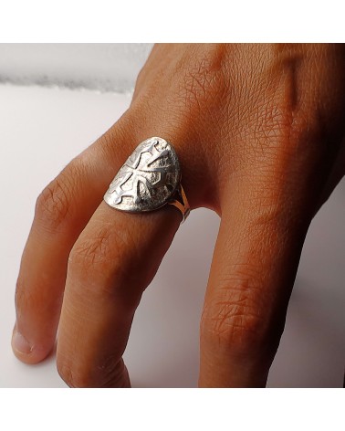 Bague croix occitane en argent