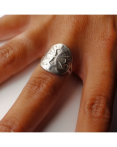 bague artisanale Occitan en argent