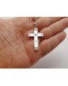 pendentif croix ciselé étoilé en argent 2