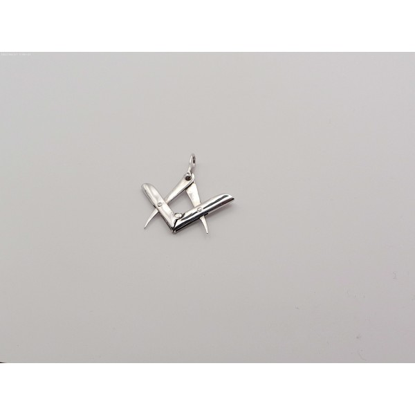 bijou compas équerre en argent franc maçon