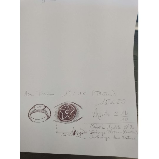 Chevalière étoile lettre G