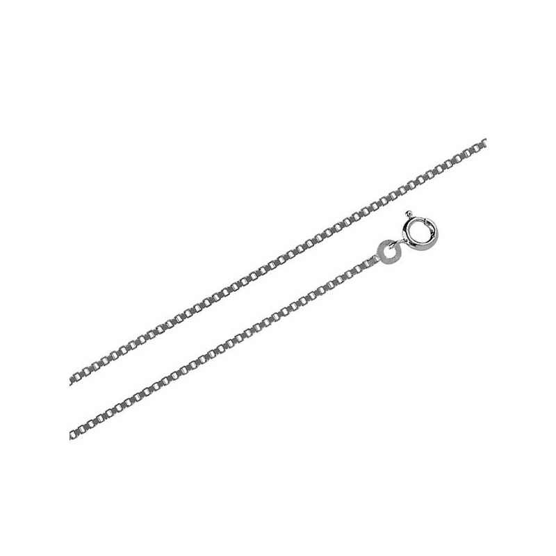 Chaîne En Argent 925 Maille Vénitienne Planetys - Largeur 1 Mm, Rhodiée - Pour Homme & Femme - Longueurs 40 à 70 Cm