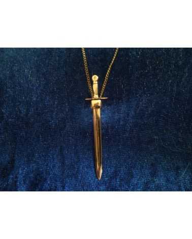 Bijou médiéval - pendentif épée Templière or