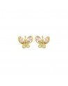 boucle d'oreille papillon teinté rose