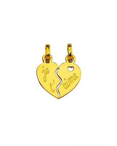 Pendentif Coeur je t aime en or