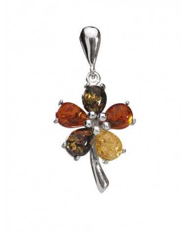 Pendentif Ambre fleur
