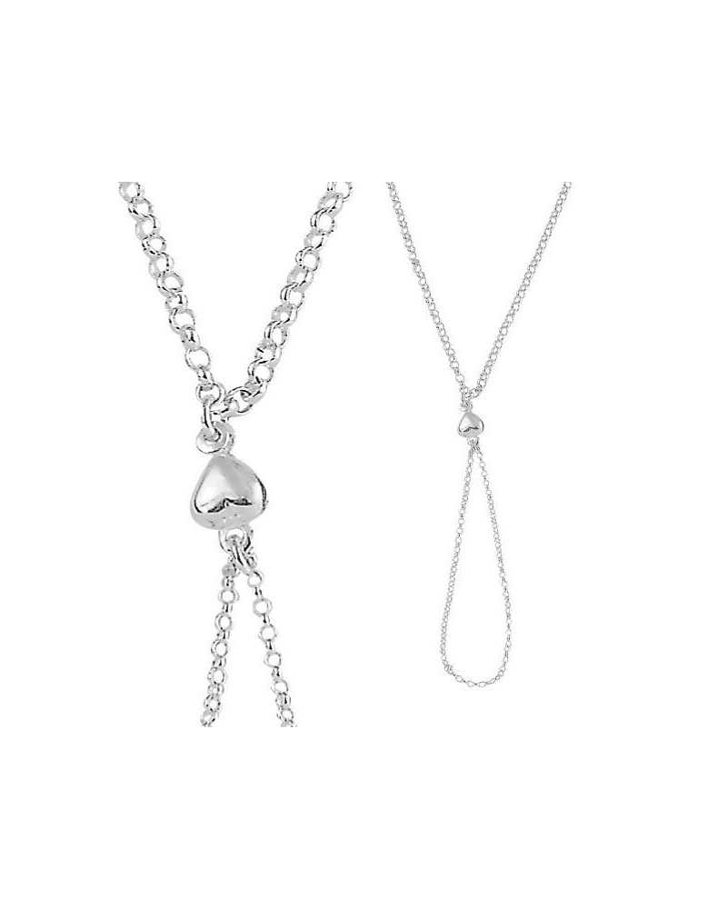 bracelet bague cœur en argent