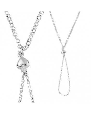 bracelet bague cœur en argent