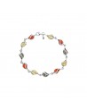 bracelet argent ambre tricolore