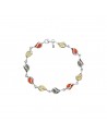 bracelet argent ambre tricolore