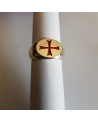 bague templier argent croix rouge