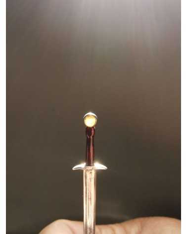 Pendentif épée viking en argent et Ambre.