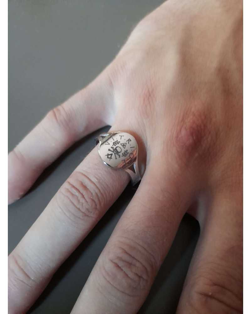 Jewelry - Bague Chevalière Vintage Acier Doré Or Fin Franc- Maçonnerie - 17,90