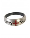 Bague templier Deus Vult croix rouge