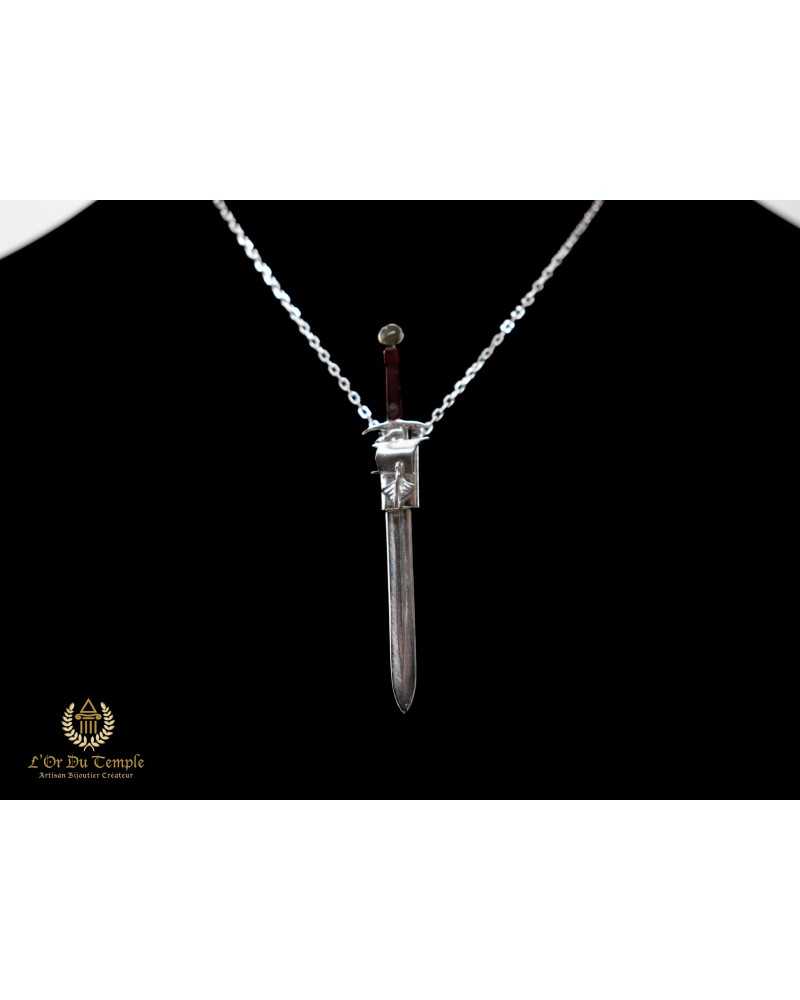 Pendentif épée en argent et Ambre