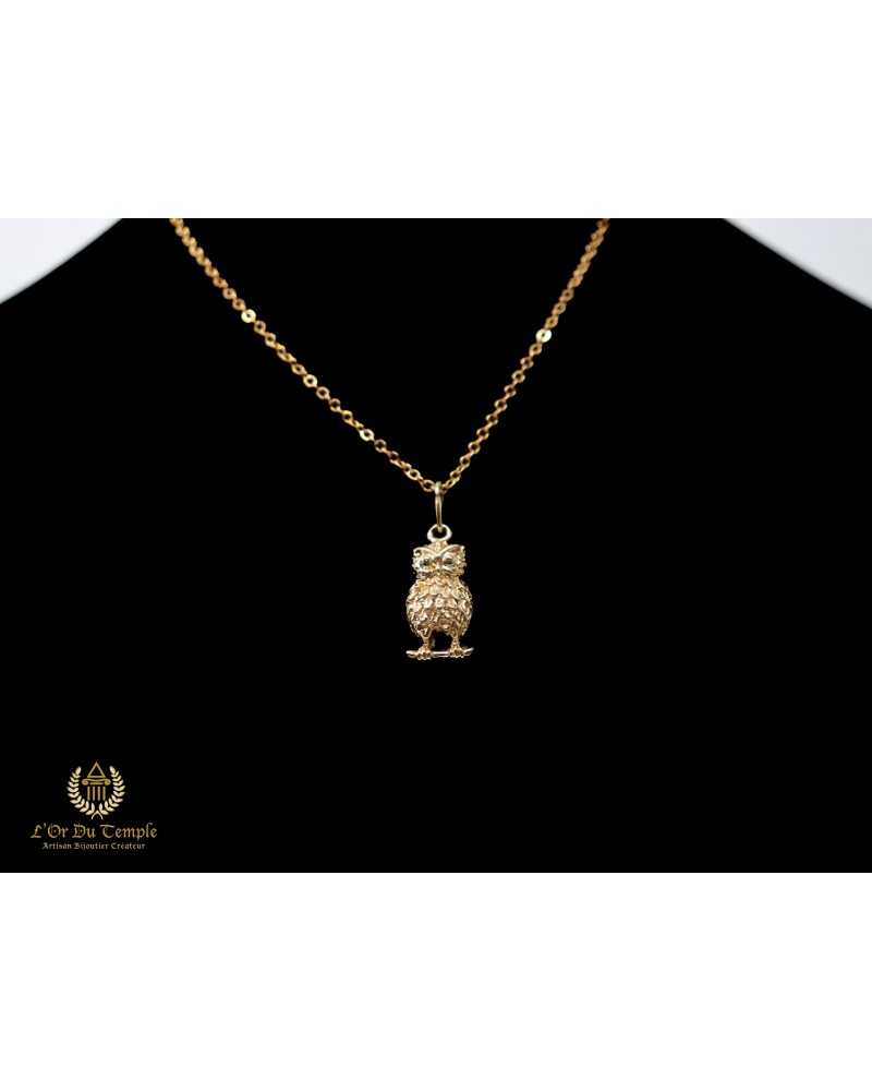 Pendentif hibou en or