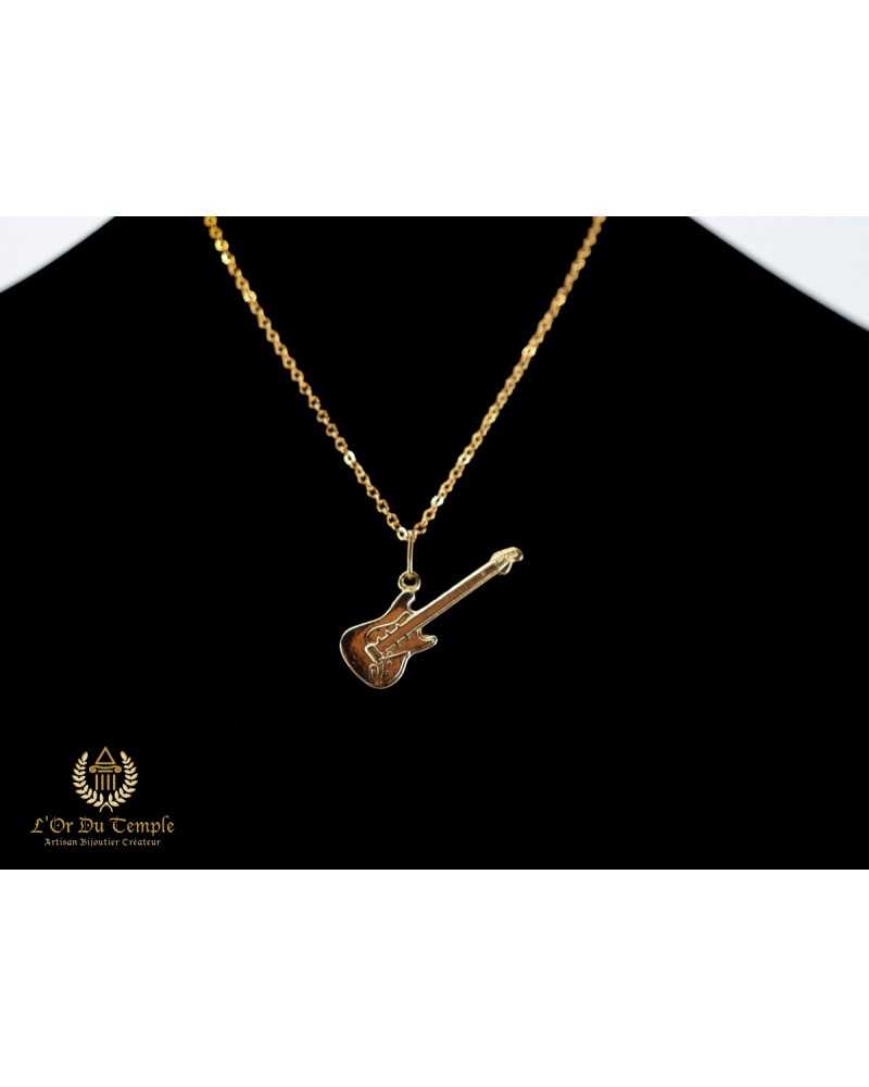 pendentif guitare or