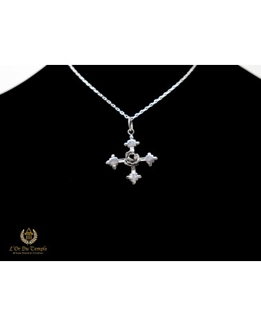 pendentif rose croix argent