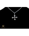 pendentif rose croix argent