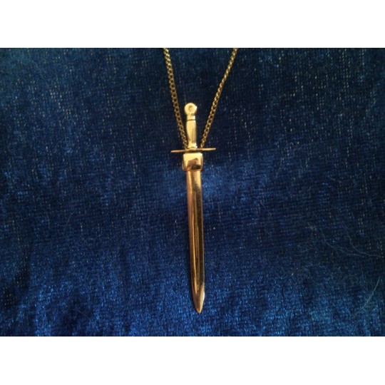 Bijou médiéval - pendentif épée Templière or