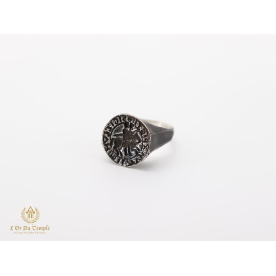 bague chevalière templiers argent